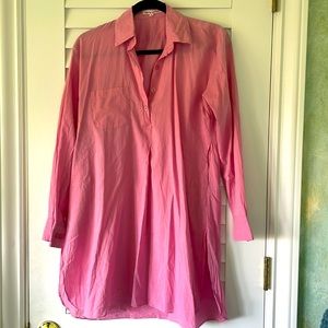 COPY - FRENCH! BEAUTIFUL ROSE COLORED LIGHTWEIGHT COTTON COVER-UP with pockets …